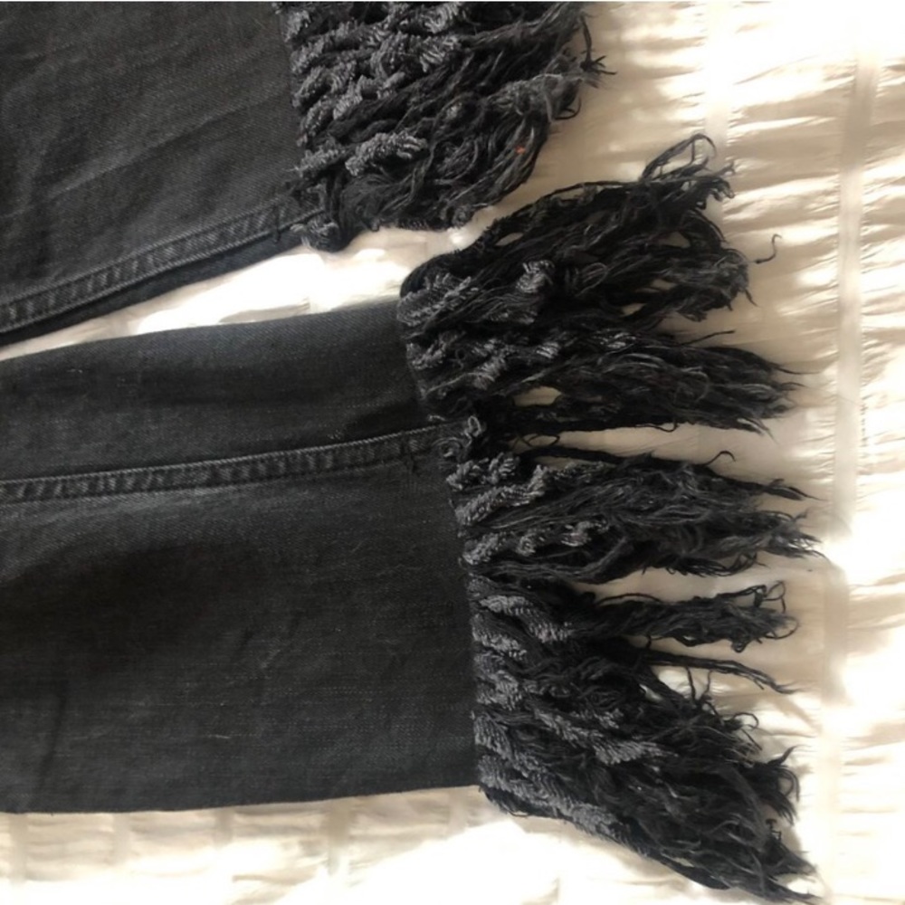 River Island Frayed Hem Black Jeans